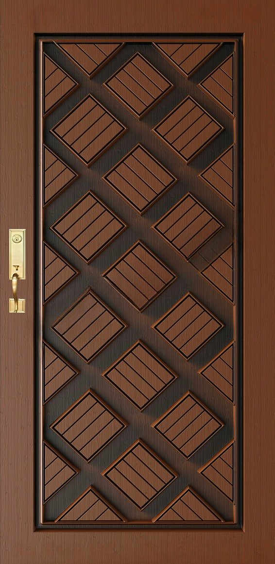 Doors - SKY-69 Modern Geometric Lattice Panel 3D Relief Carving Model
